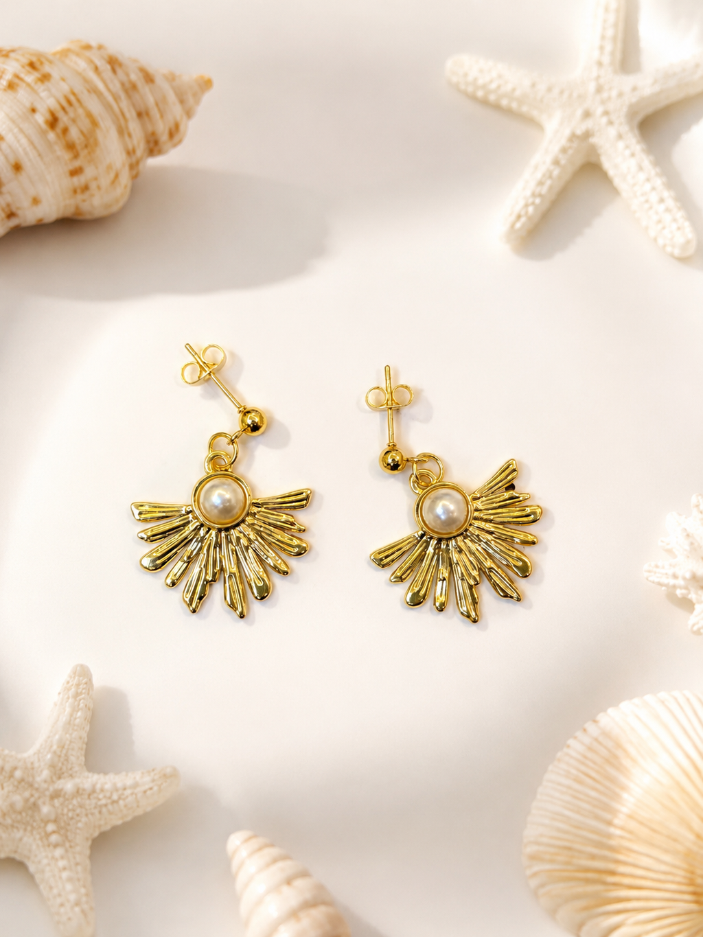 Golden Pearl Earrings