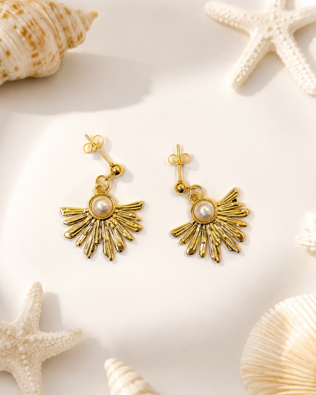 Golden Pearl Earrings