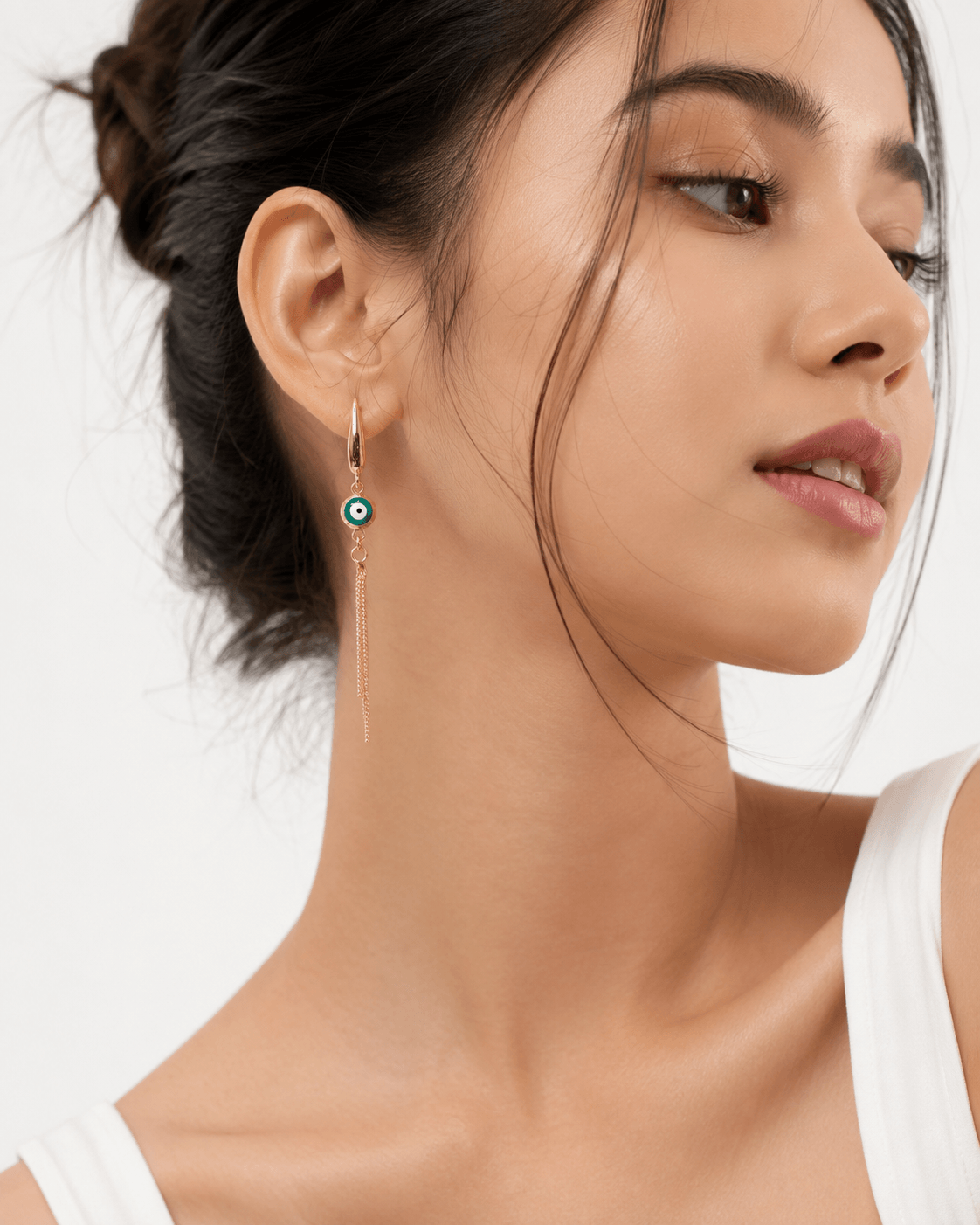 Evil Eye Tassel Hoops