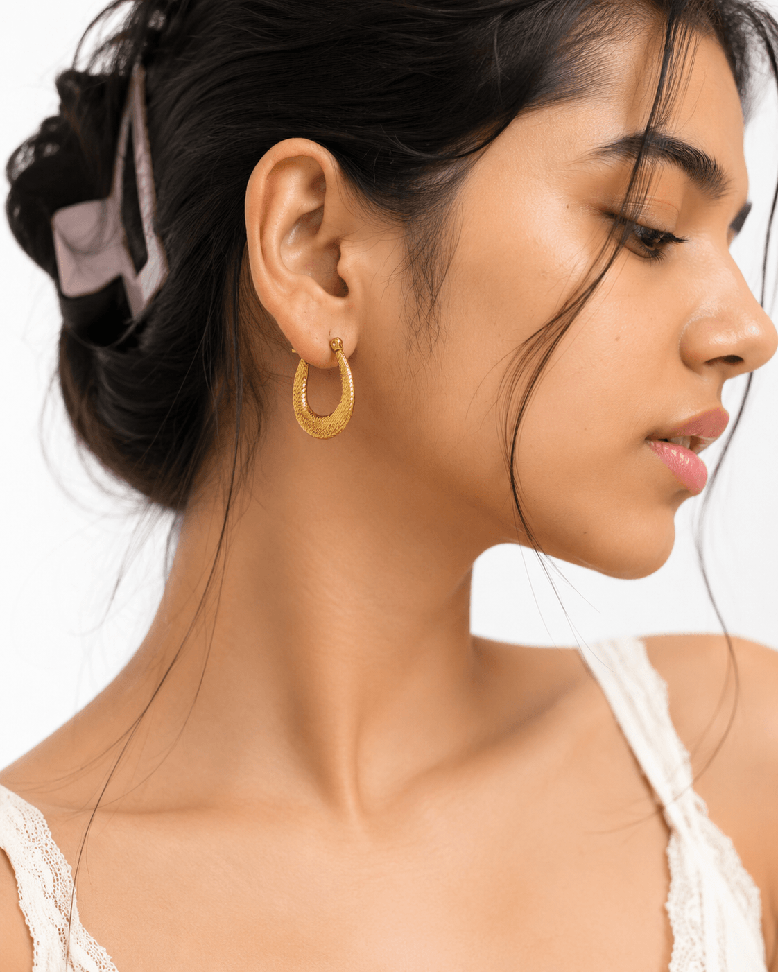 Golden Ripple Hoops