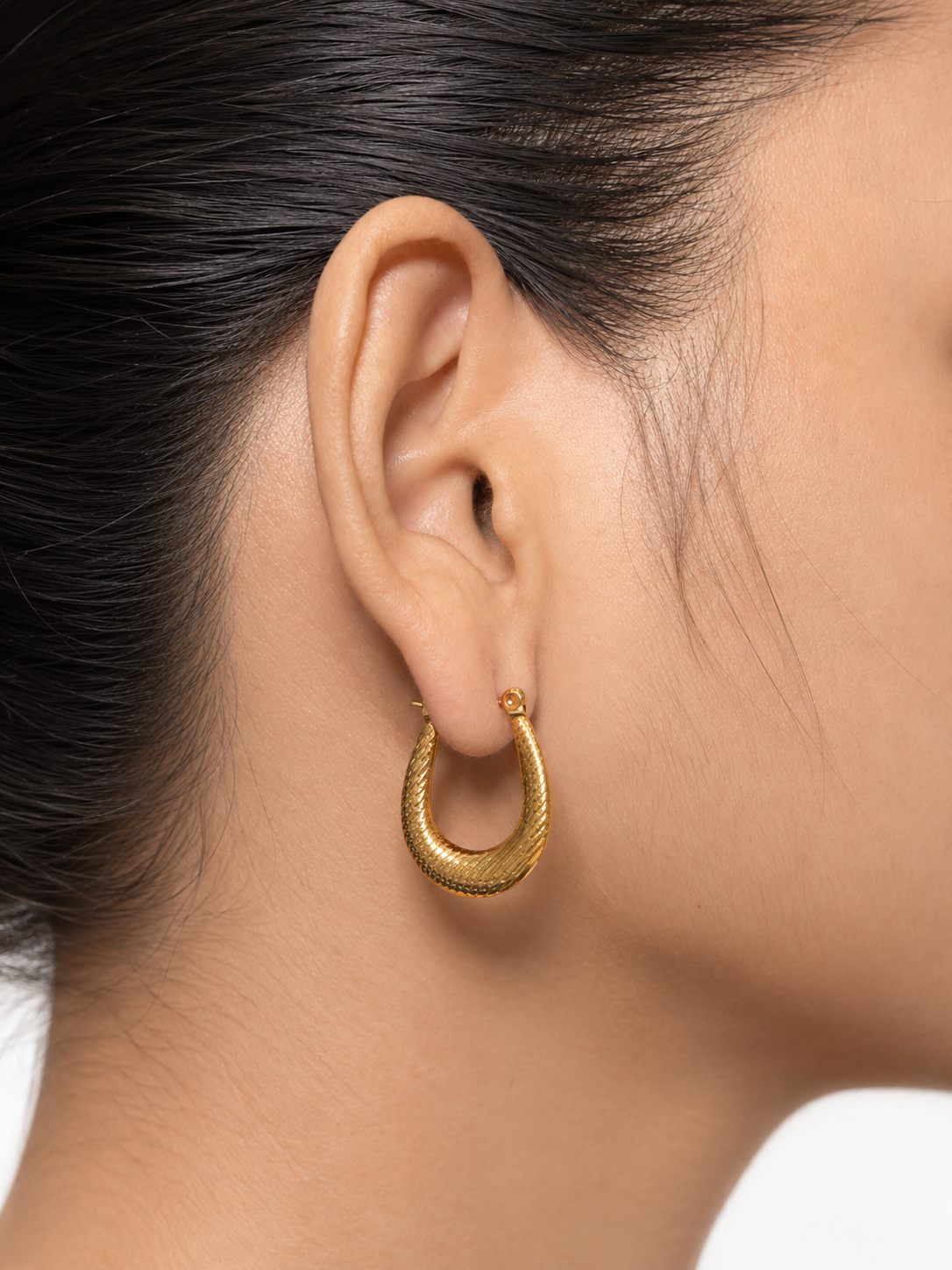 Golden Ripple Hoops