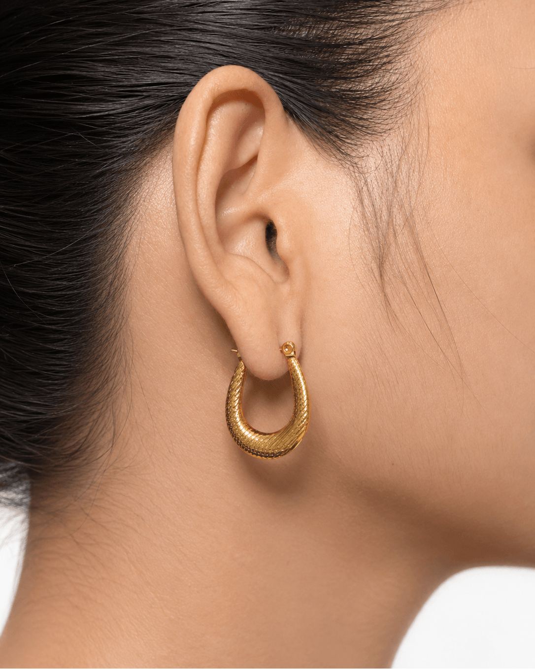 Golden Ripple Hoops