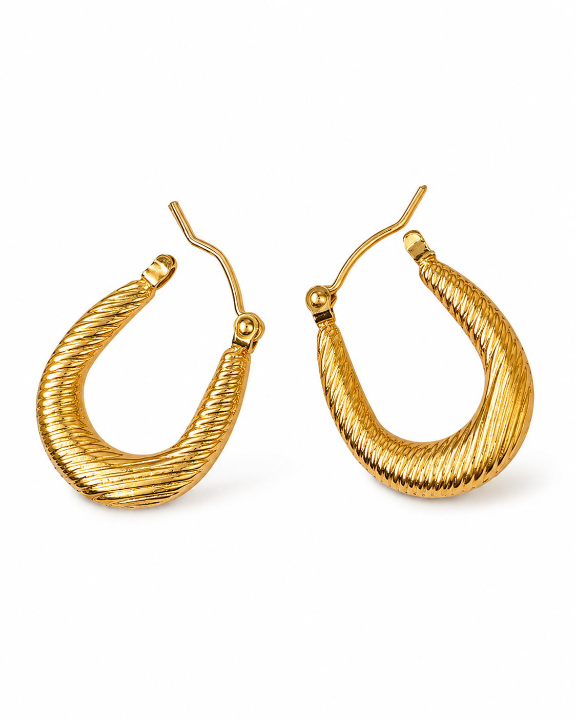 Golden Ripple Hoops