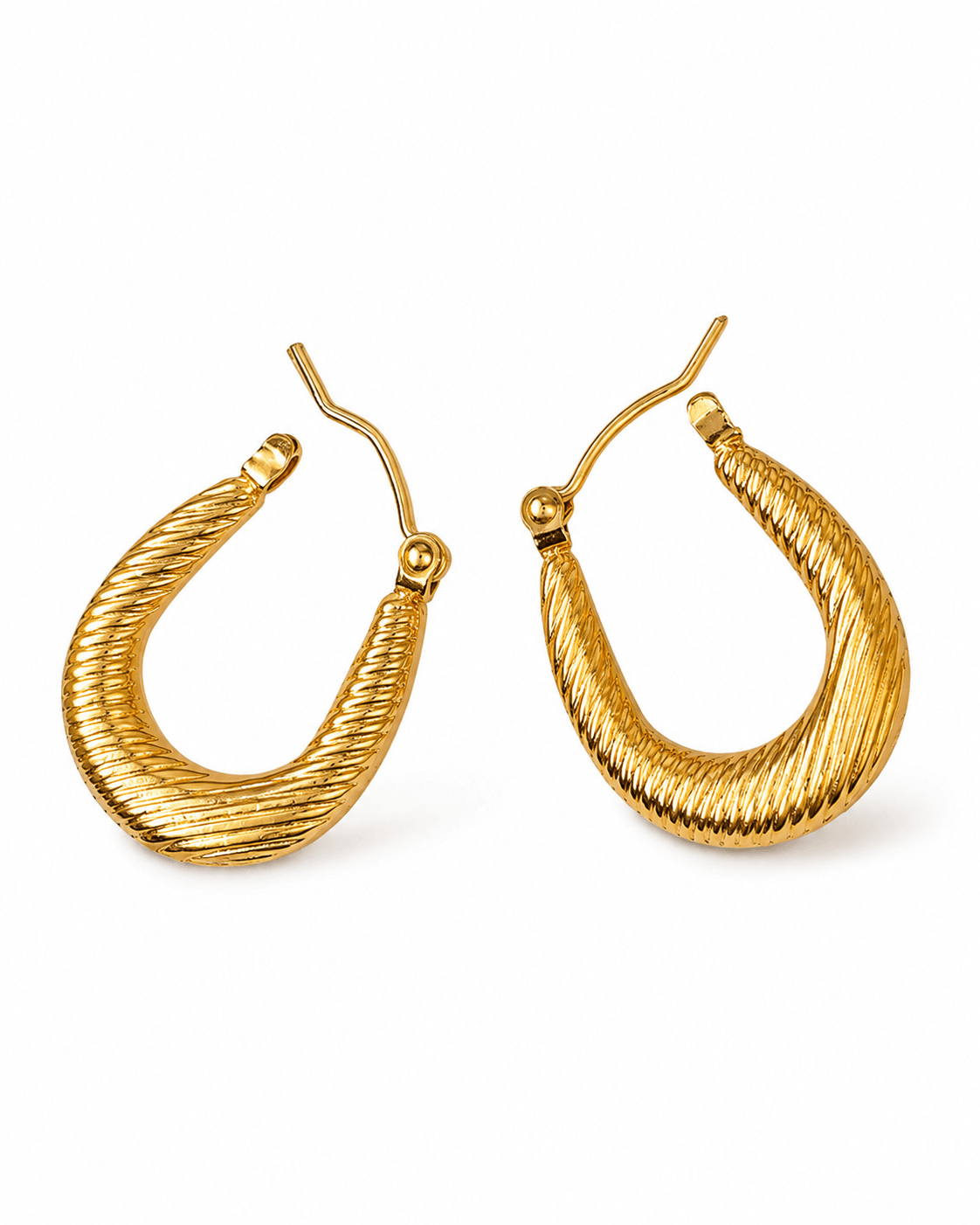 Golden Ripple Hoops