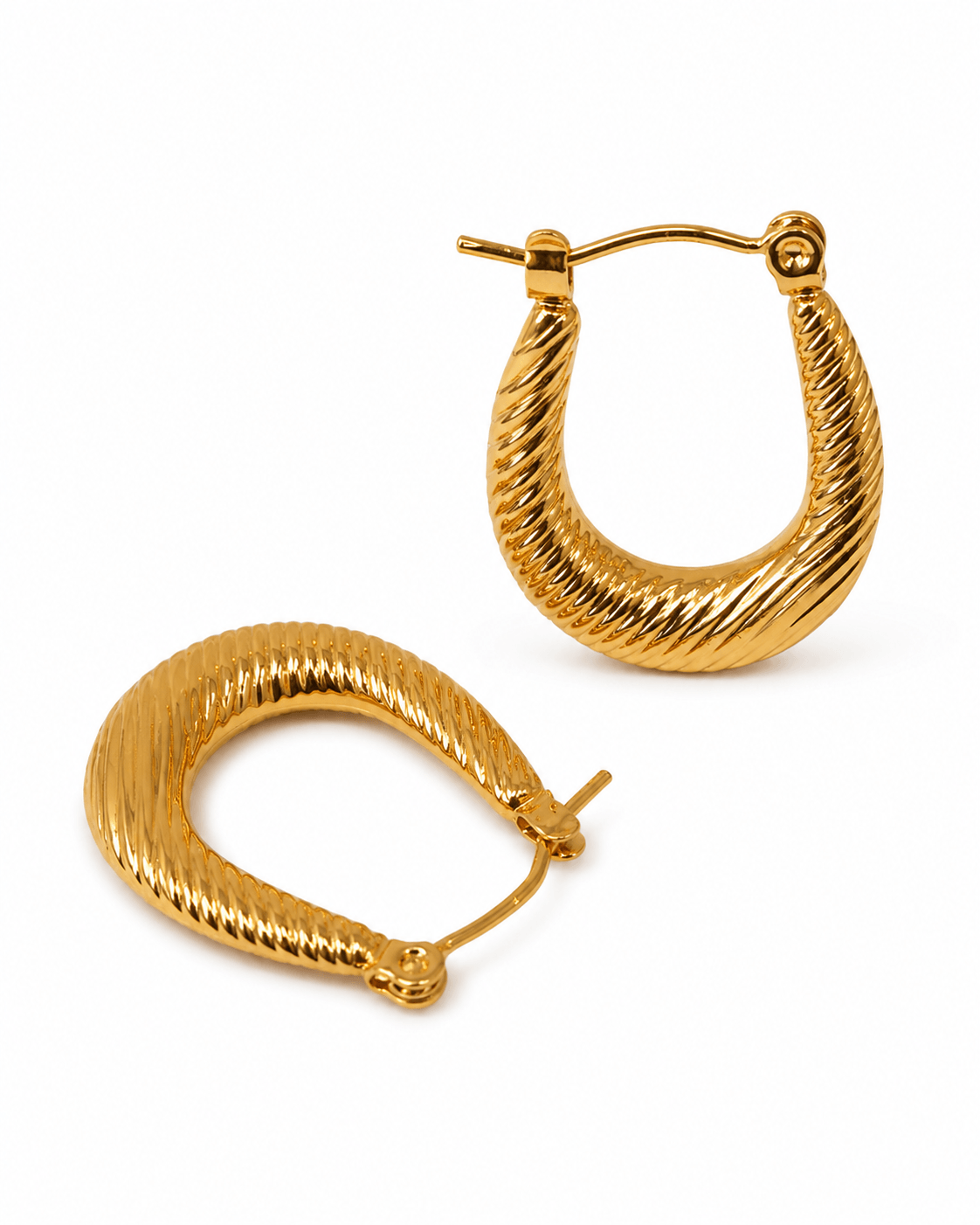Golden Ripple Hoops