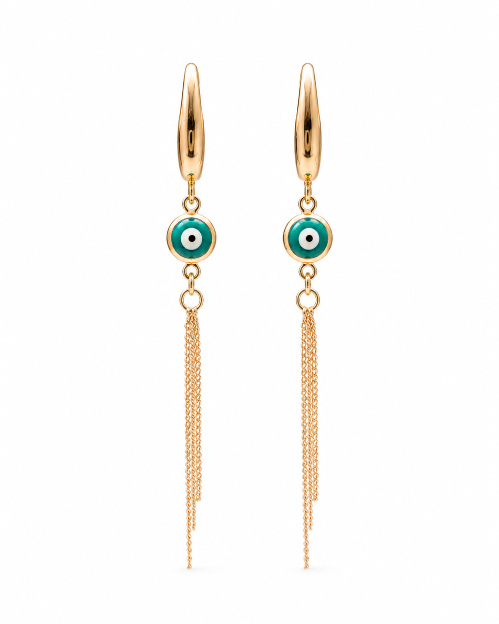Evil Eye Tassel Hoops