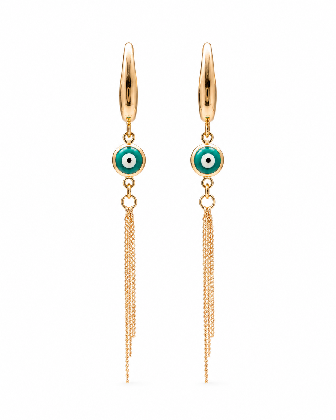 Evil Eye Tassel Hoops