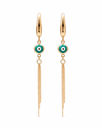 Evil Eye Tassel Hoops
