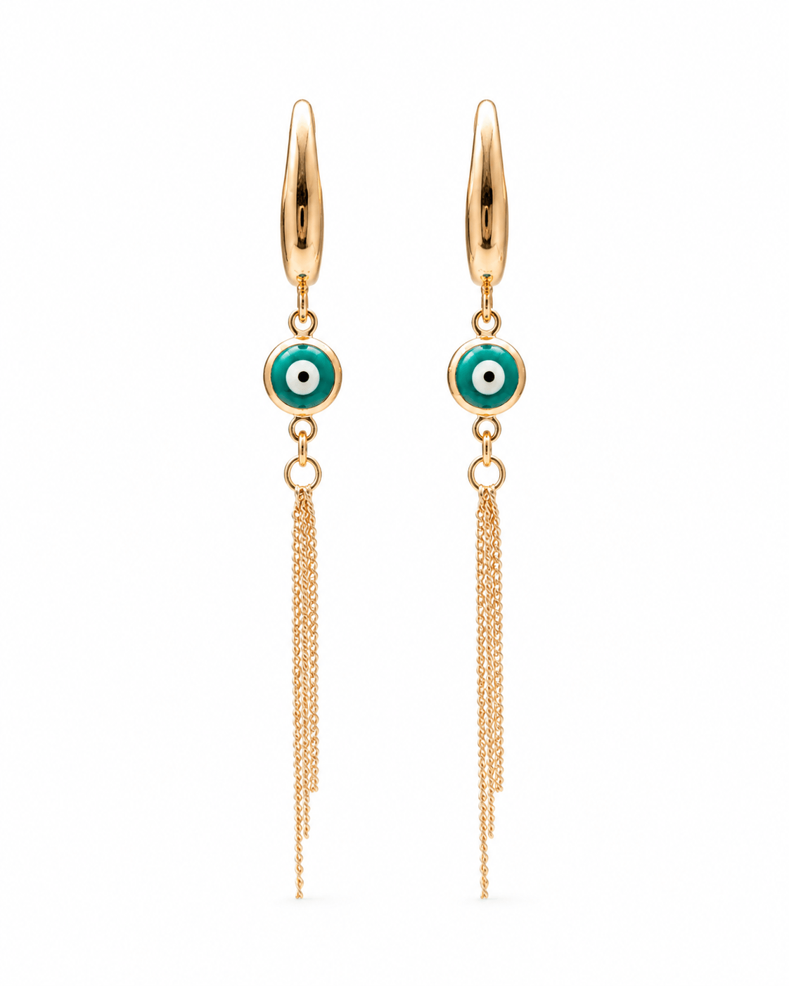 Evil Eye Tassel Hoops