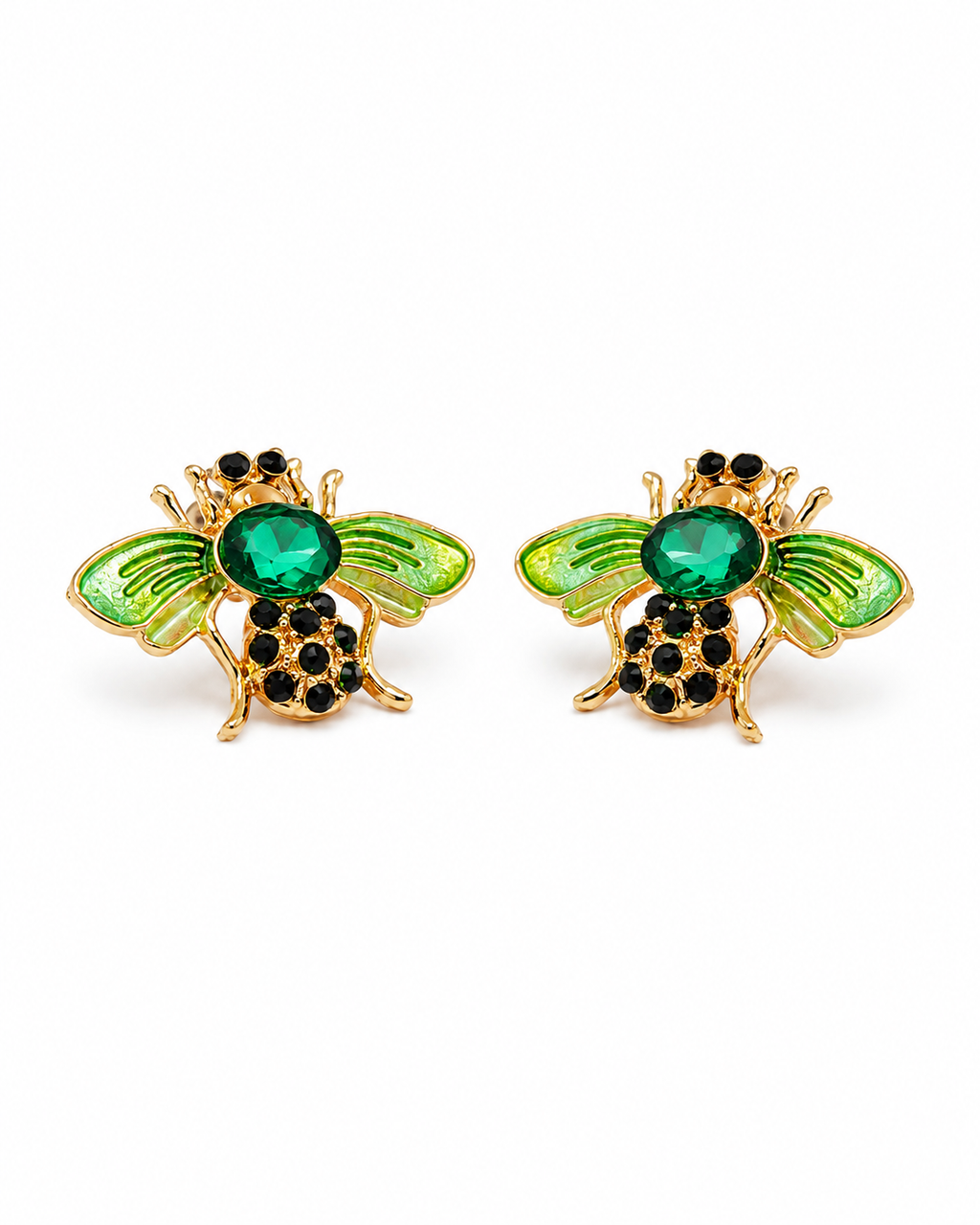 Emerald Bee Earrings 🐝💚
