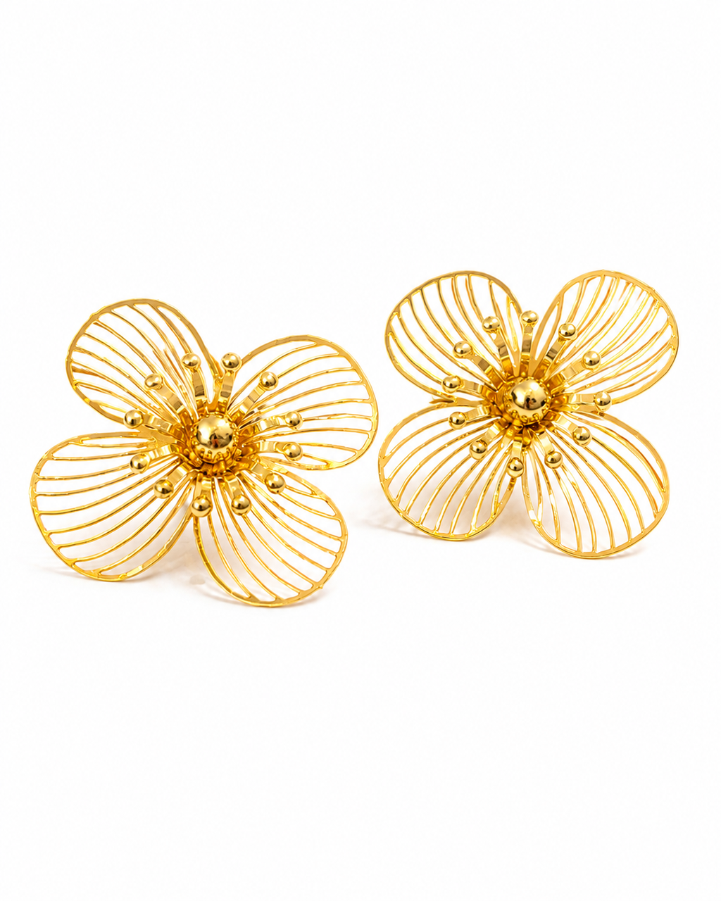 Golden Petal Bloom Earrings