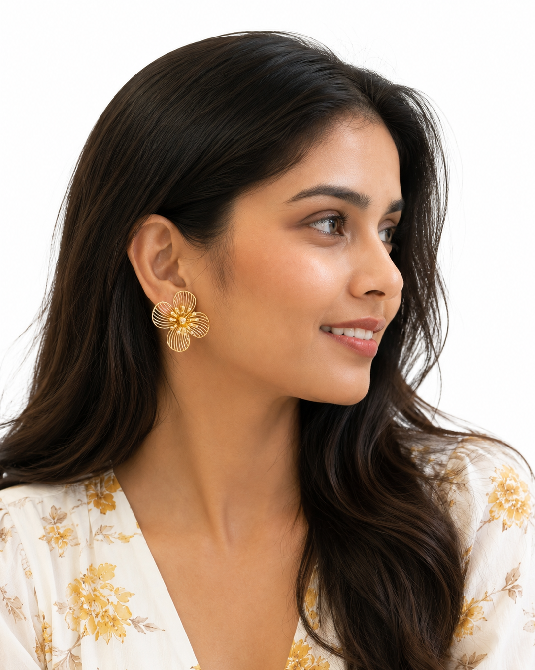 Golden Petal Bloom Earrings