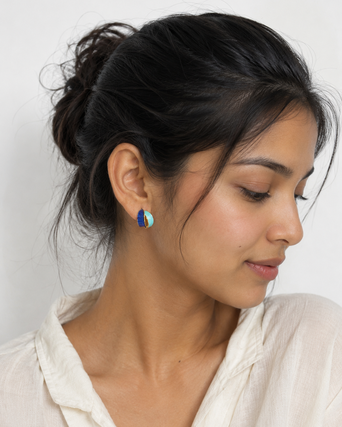 Ocean Wave Stud Earrings