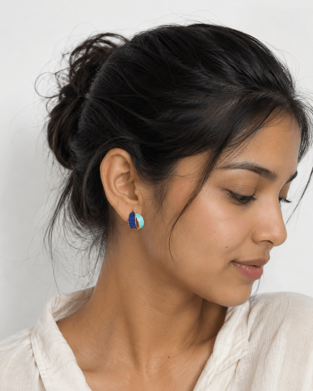 Ocean Wave Stud Earrings