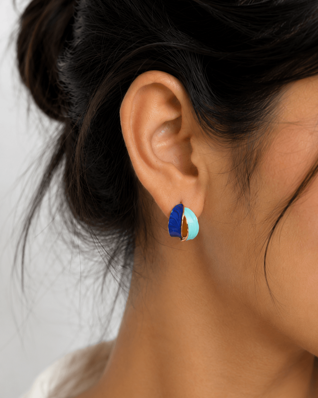 Ocean Wave Stud Earrings