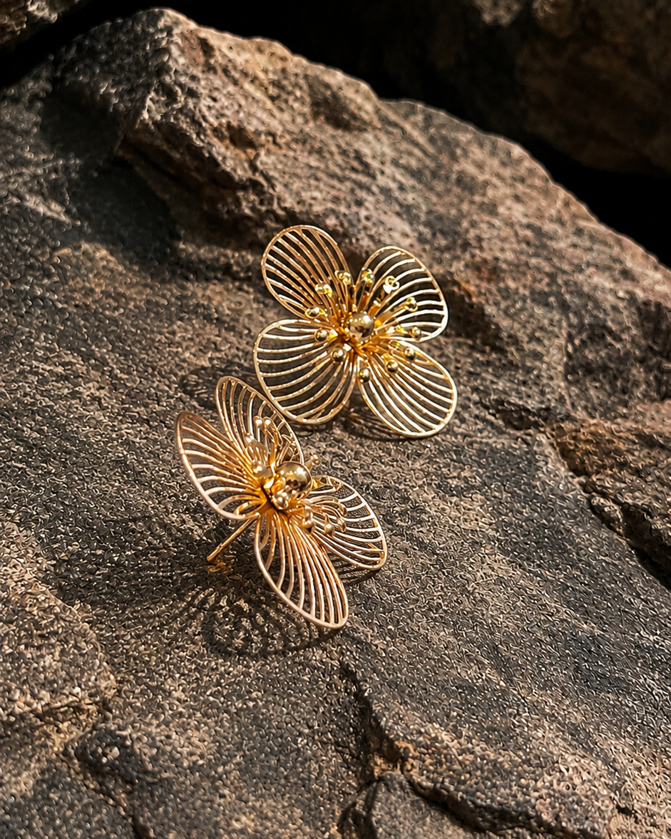 Golden Petal Bloom Earrings