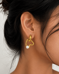 Anti-Tarnish Pearl Wave Earrings