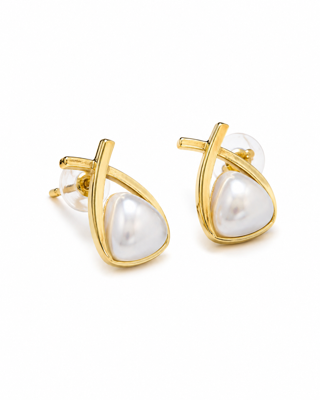 Pearl Knot Stud Earrings