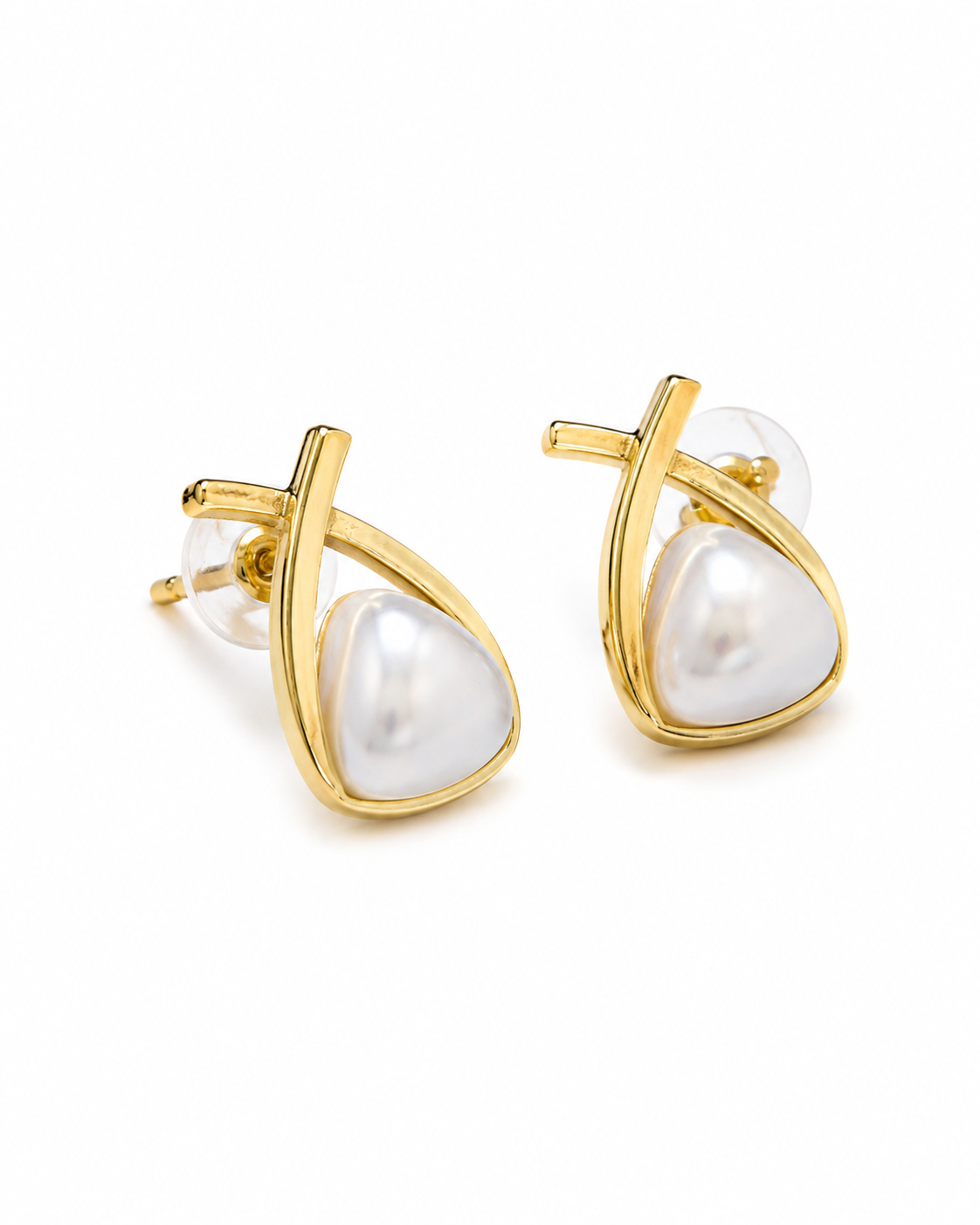 Pearl Knot Stud Earrings