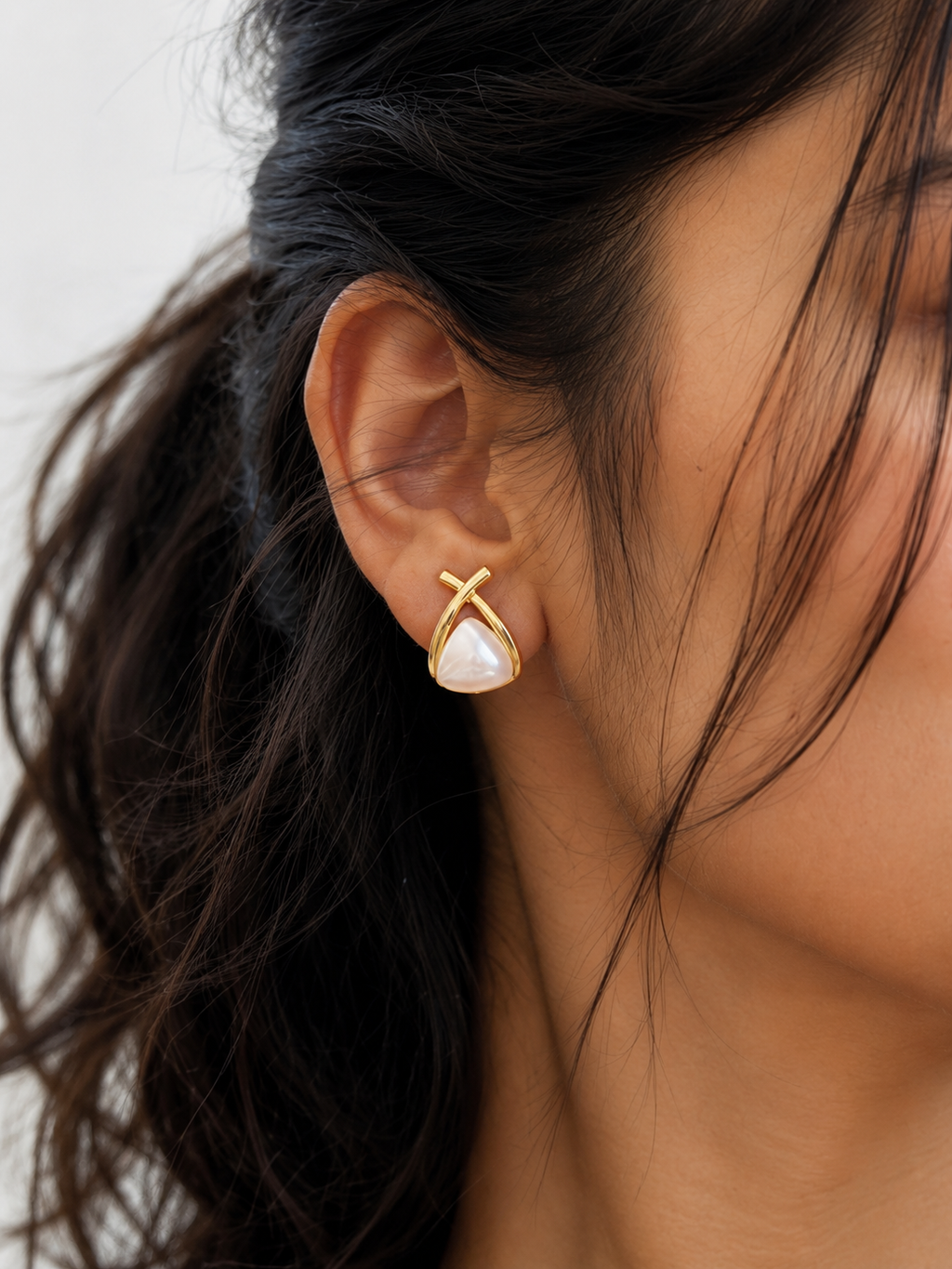 Pearl Knot Stud Earrings