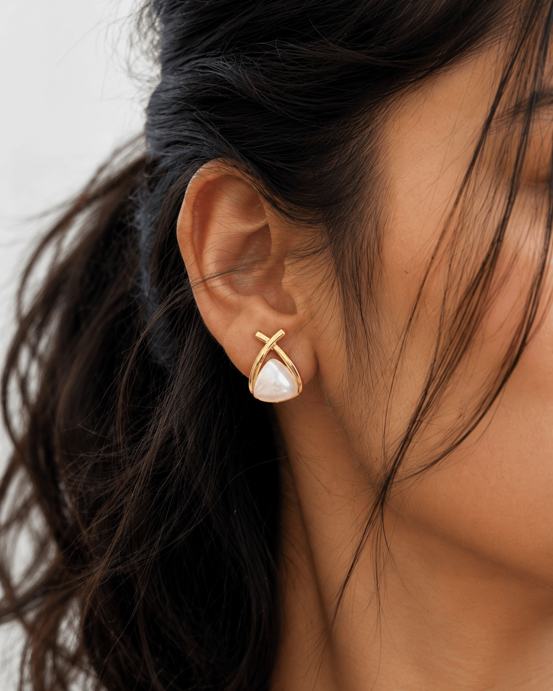 Pearl Knot Stud Earrings