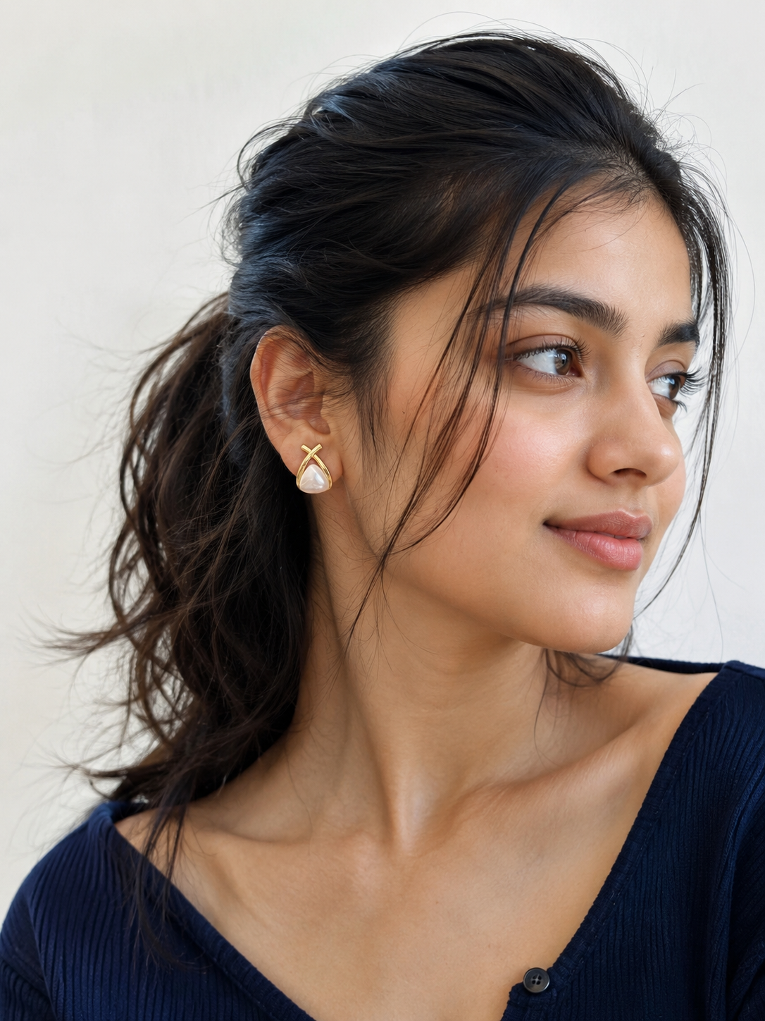 Pearl Knot Stud Earrings