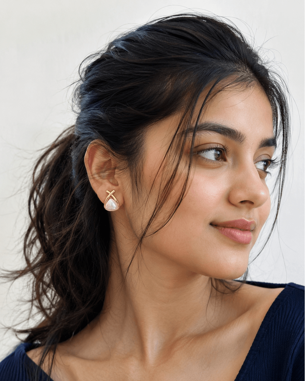 Pearl Knot Stud Earrings