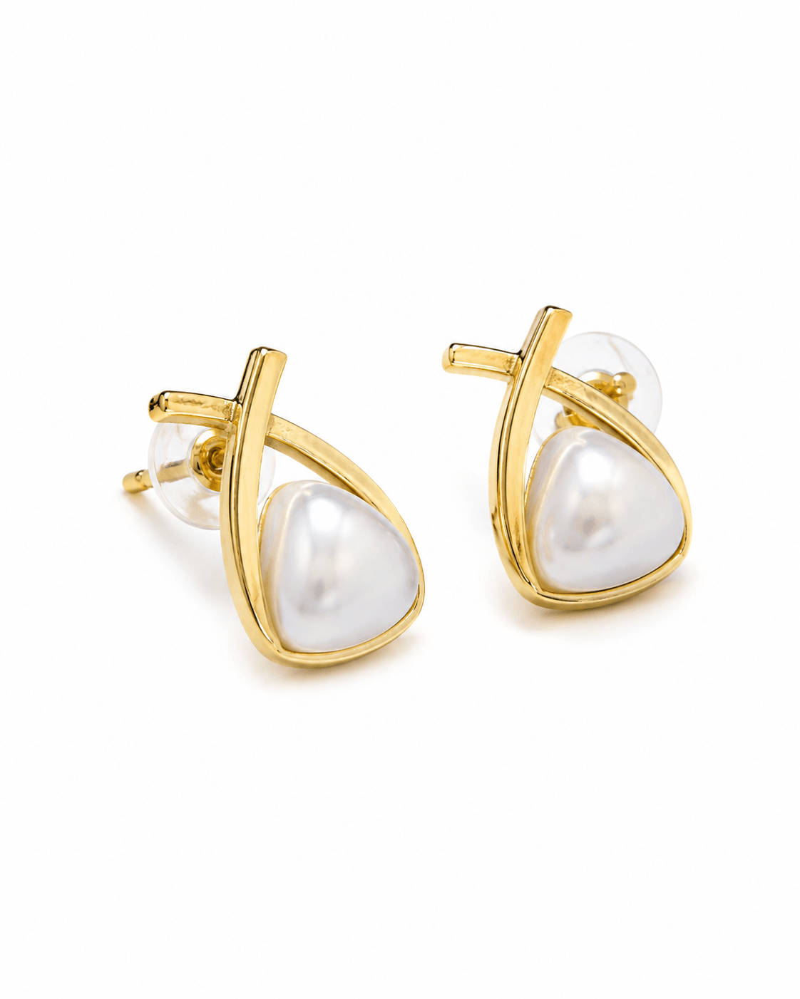 Pearl Knot Stud Earrings