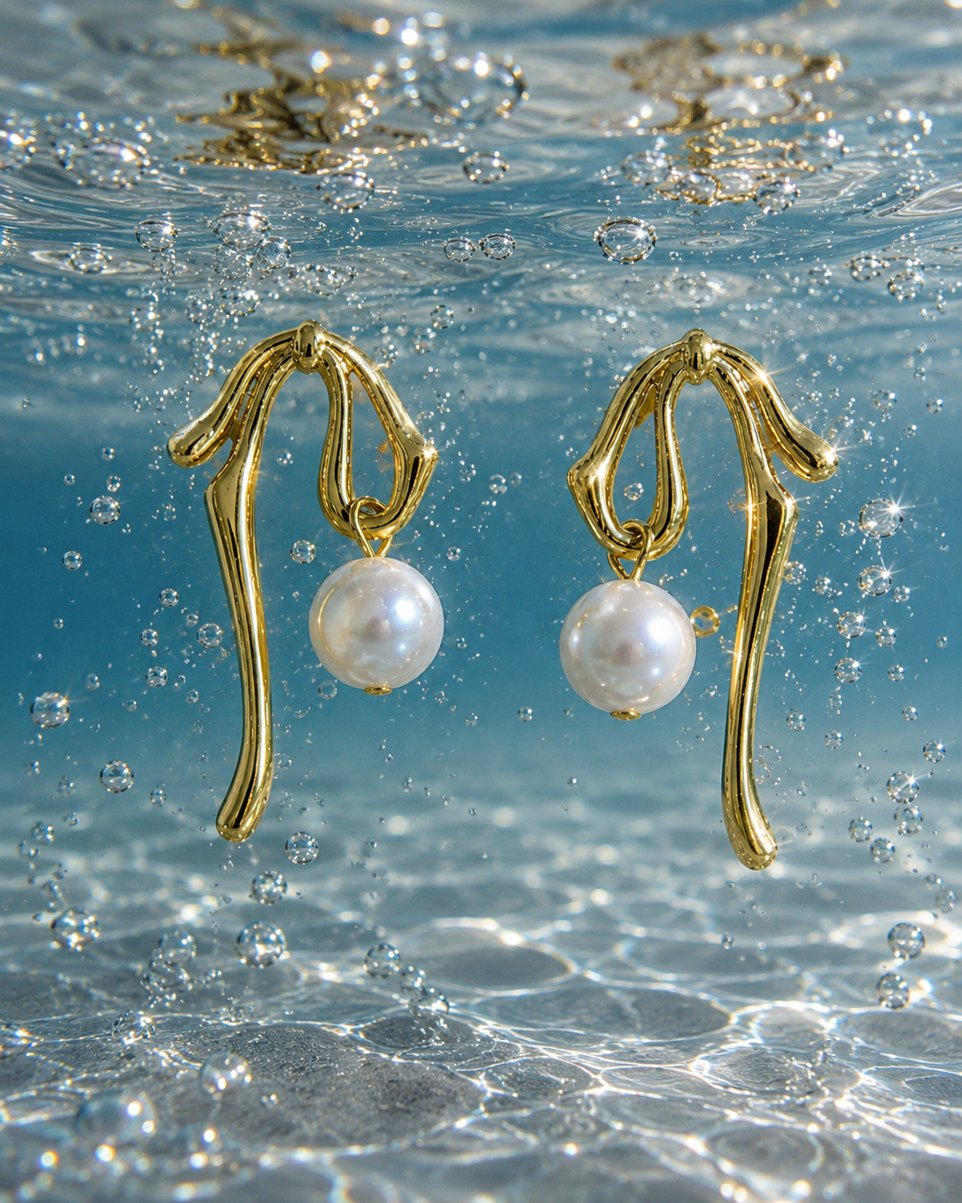 Anti-Tarnish Ribbon Drop Earrings