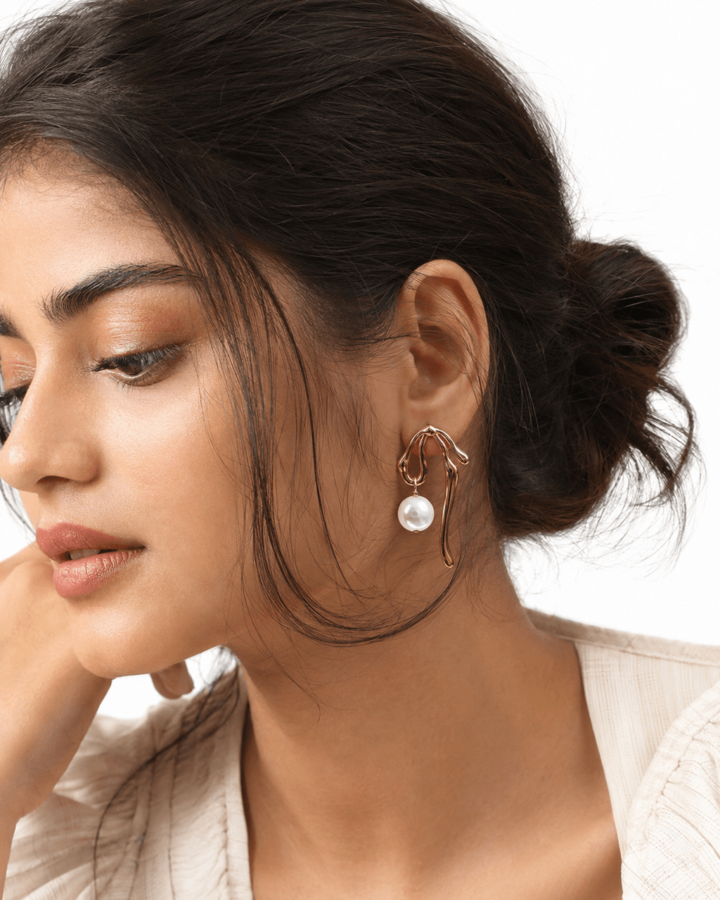 Anti-Tarnish Ribbon Drop Earrings