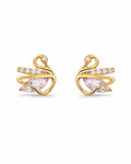 Rose Gold Swan Earrings