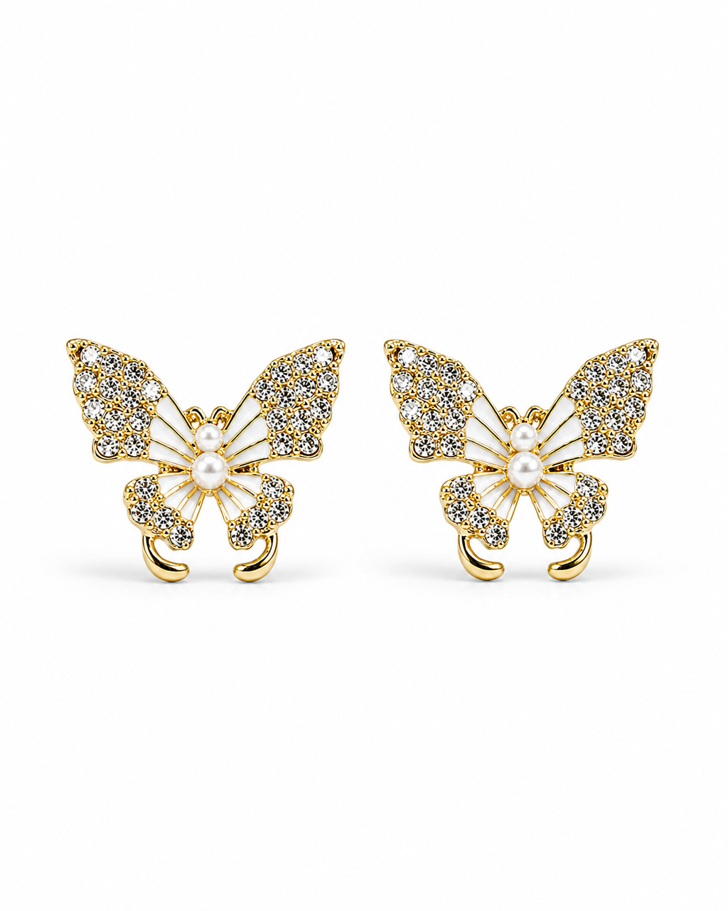 Pearl Butterfly Stud Earrings