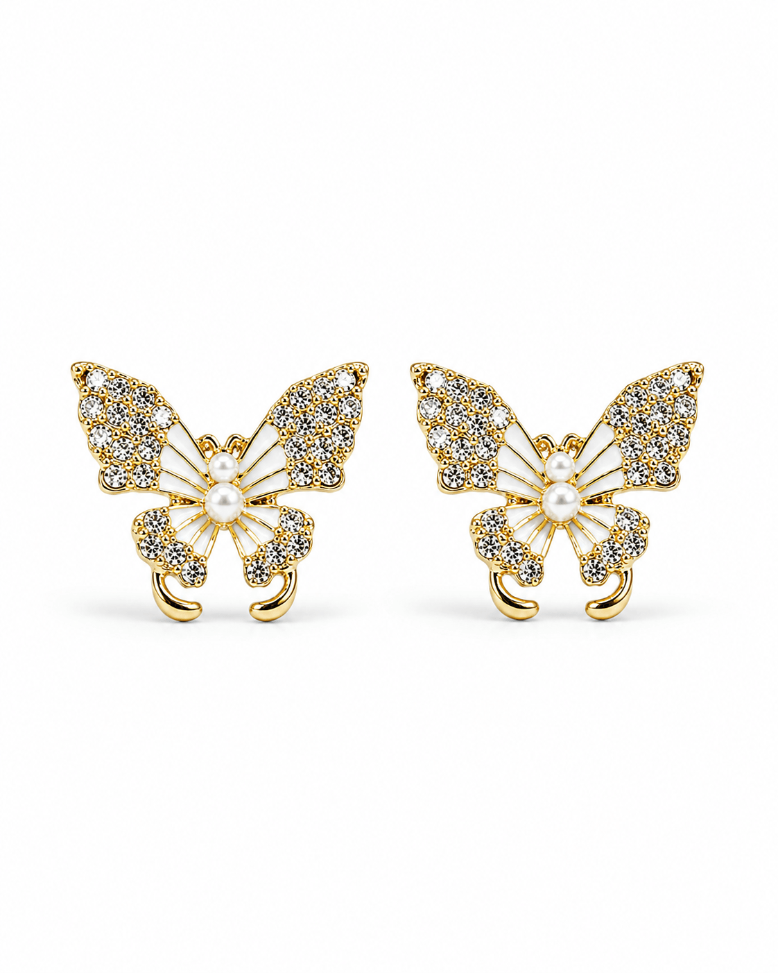 Pearl Butterfly Stud Earrings