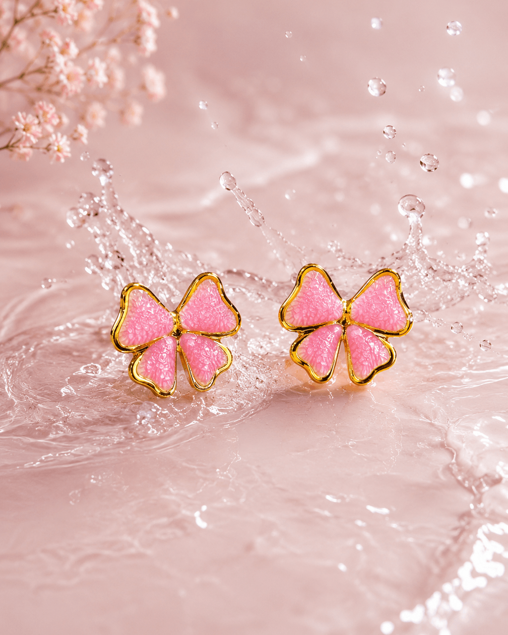 Anti-Tarnish Clover Stud Earrings
