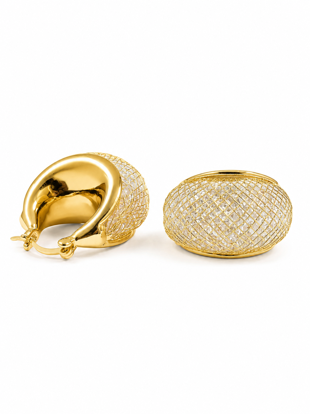 Anti-Tarnish Mesh Hoop Earrings