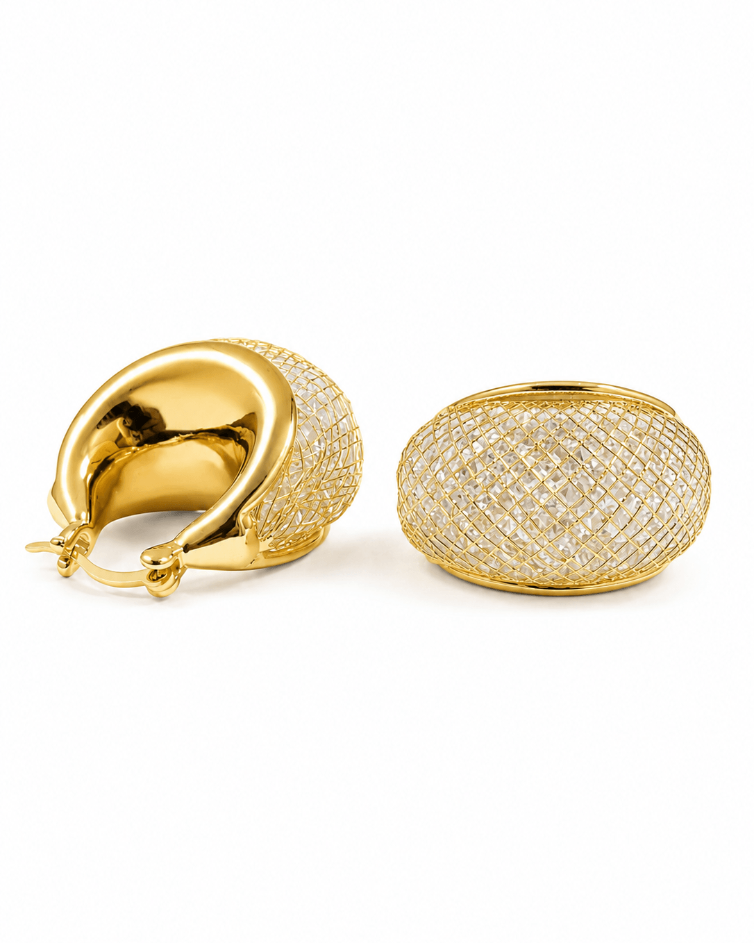 Anti-Tarnish Mesh Hoop Earrings
