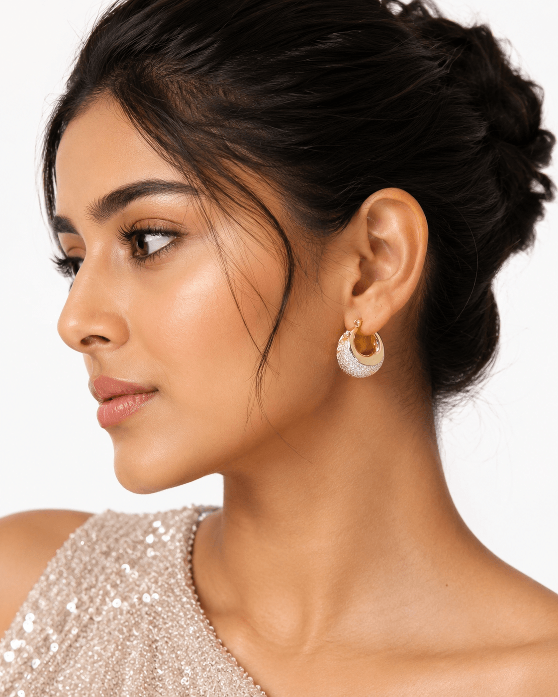 Anti-Tarnish Mesh Hoop Earrings