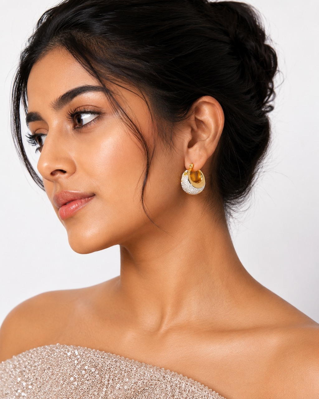 Anti-Tarnish Mesh Hoop Earrings