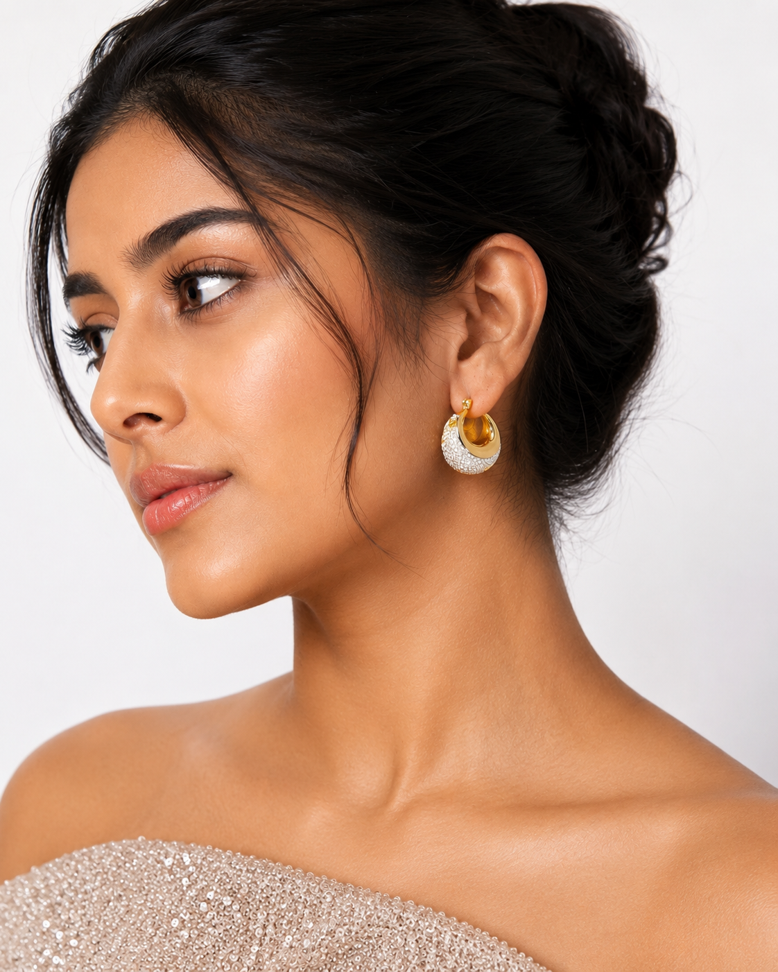 Anti-Tarnish Mesh Hoop Earrings