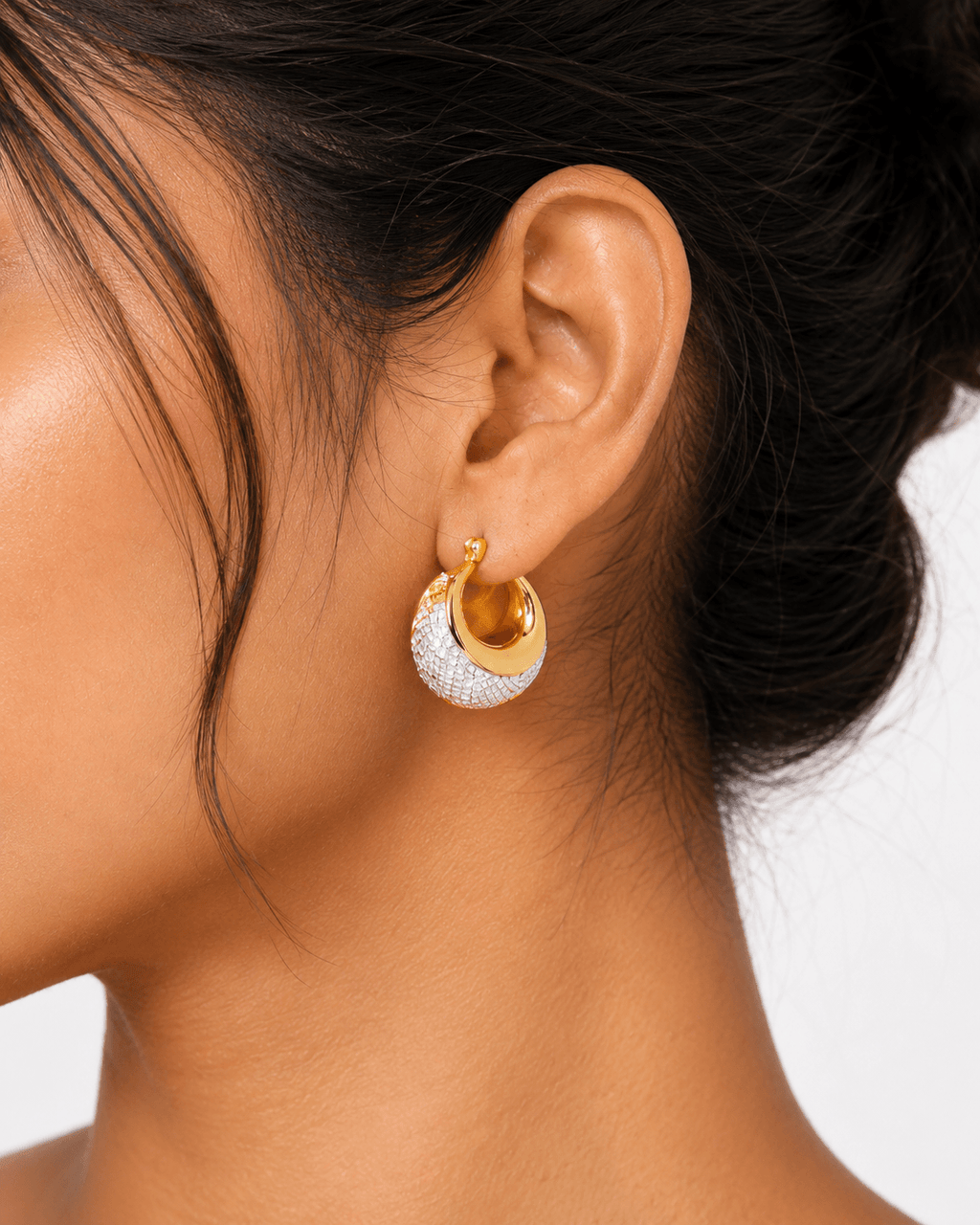 Anti-Tarnish Mesh Hoop Earrings