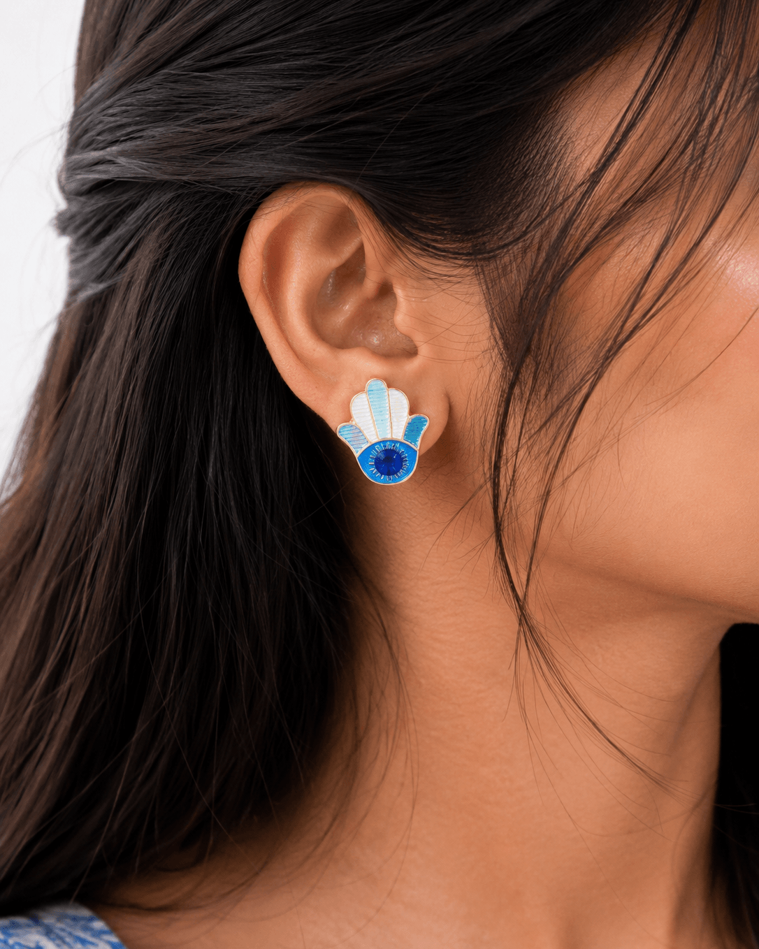 Nazar Hamsa Stud Earrings